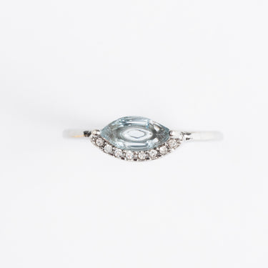 Anillo de acero inoxidable con chapa de oro y zirconias