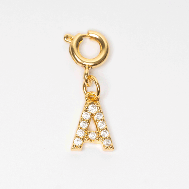 Letra con broche de acero inoxidable y zirconias