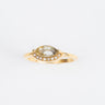 Anillo de acero inoxidable con chapa de oro y zirconias